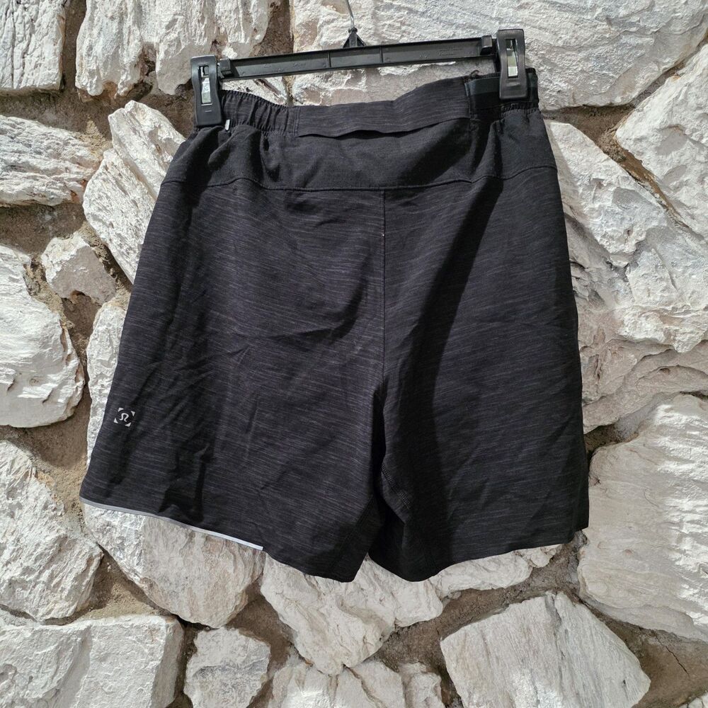 Lululemon Surge Shorts Lined Mens Small Deep Coal Black Inseam Running Athletic